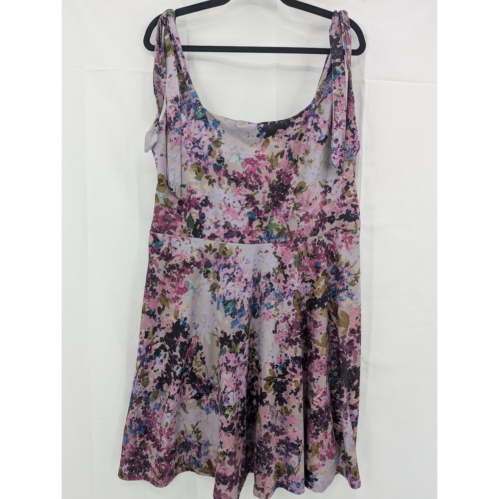 Nine Britton Dress Women's 1X Floral Print Sleeveless Tie Straps - Picture 1 of 7